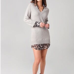 Brochu Walker Womens the printed layered long sleeve looker dress M